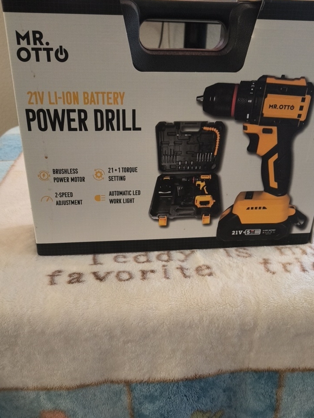 21V Li-Ion Cordless Power Drill - Yellow & Black